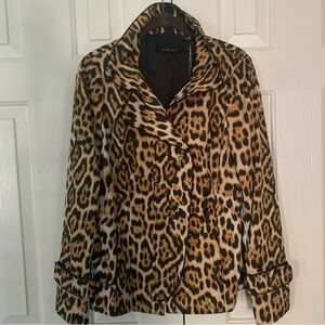 NWT Vintage Carlisle Silk Combo Leopard Fitted Jacket Size 2